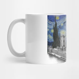 The Starry Night by Vincent Van Gogh and London (Big Ben and Westminster Palace) Mug